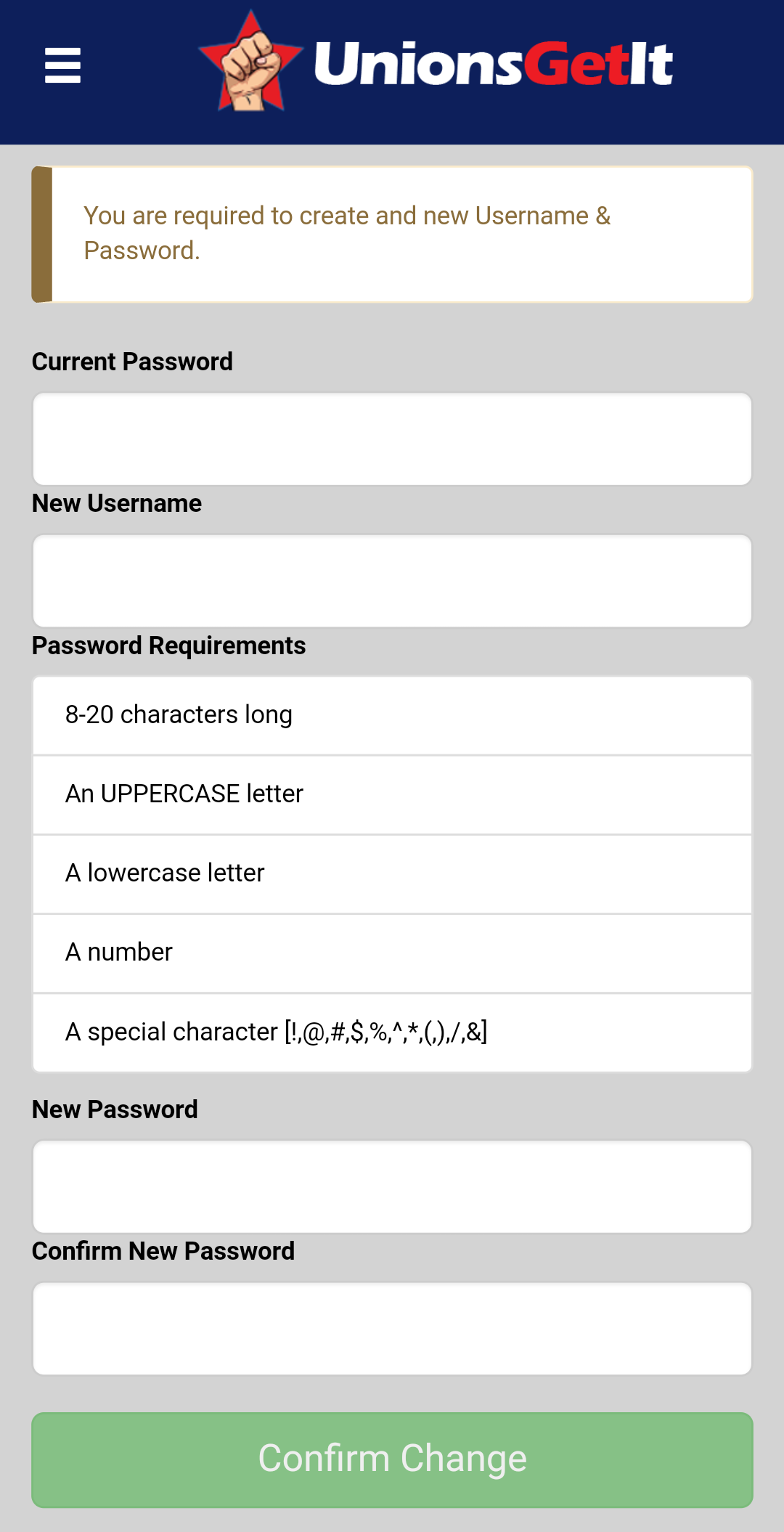 UGI Login Screen 3