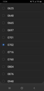 Step 4) Select 0702 from the “Local” drop-down menu