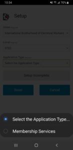 Step 5) Select “Membership Services” from the “Application Type” drop-down menu