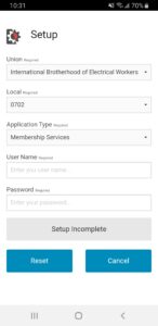 Step 6) Enter your username and password (same login credentials as website)